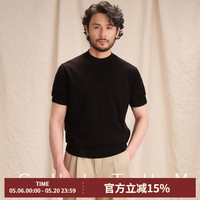 CULTUM 夏季清凉透气休闲夏装短袖男士T恤衫 特黑色 XL