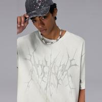 ROCAWEAR ROCA WEAR 异形复古做旧水洗宽松休闲破坏圆领薄款短袖T恤