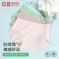 红豆男装 女士裸感冰丝透气三角裤3条装