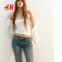 H&M 女士牛仔裤 微紧身堆堆裤 低腰喇叭款 牛仔蓝 46码 170/88