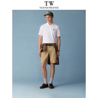 TEENIE WEENIE 小熊男装纯色刺绣短袖POLO衫 白色 2XL