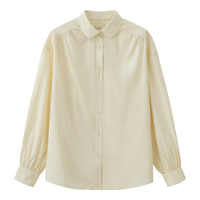  MUJI/無印良品 桑蚕丝混纺 女士衬衫 浅黄色 M (160/84A)