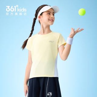 361° 迅干科技女童短袖T恤 佩拉黄 130cm