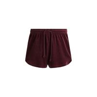 H&M 酒红色绒面休闲短裤 S