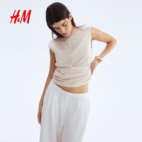 H&M 垂褶女士吊带背心 白色 M