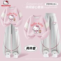 Hello Kitty 童装女童运动套装2026春季新款卡通可爱女孩卫衣甜美儿童弯刀裤子