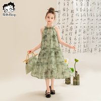 贝蒂 女大童新中式无袖碎花雪纺连衣裙2026夏季女童儿童洋气公主裙