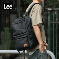 Lee 男士双肩包大书包初中高中大容量背包潮牌旅行包黑色