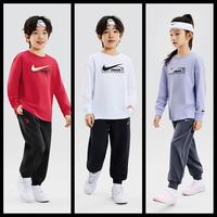 NIKE 3BRAND 耐克男女童纯棉长袖T恤+长裤2件套2026春季儿童舒适套装