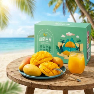 每斤3元！季节限定：京鲜生 海南贵妃芒果 净重8斤