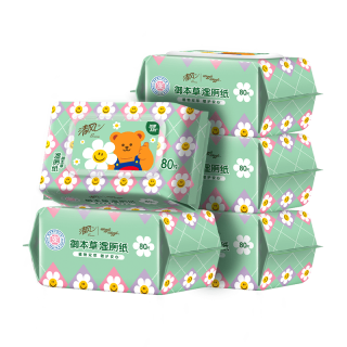 清风 wiggle联名御本草湿厕纸80片*5包400片 医护认证