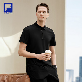 FILA/斐乐 菁英POLO男士短袖POLO衫 深黑 2XL