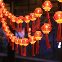 灯霓坊 红灯笼灯串 1.5米10灯 电池款 水晶红
