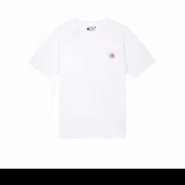 carhartt K87美式复古布标Logo口袋圆领纯色T恤 男款短袖