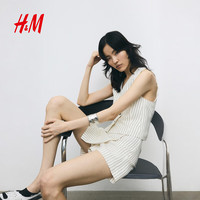 H&M 女装休闲裤夏季通勤时尚裹身职业气质短裙裤
