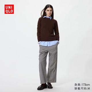 UNIQLO/优衣库 女装法兰绒舒适长裤 藏青色 XS