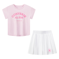 CONVERSE/匡威 童装女童短袖+百褶裙两件套 纯白色 140码