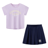 CONVERSE/匡威 女童短袖+百褶裙两件套 藏青蓝 140码