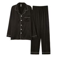 BUYIXIONG/咘咿熊 NSLUJ 冰丝长袖家居服套装 黑色 XL