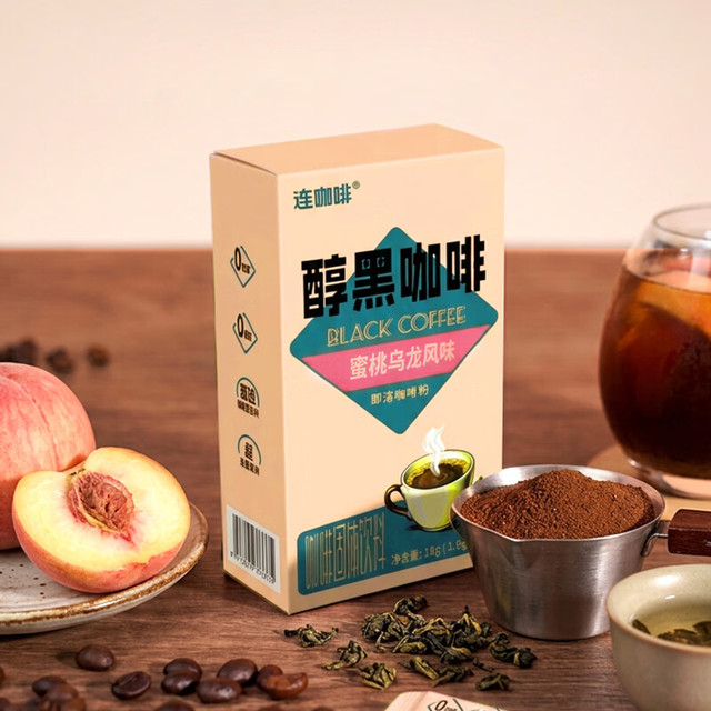 连咖啡 美式速溶咖啡 蜜桃乌龙风味1.8g*10条