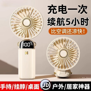 萨勒芬妮 手持小风扇迷你便携折叠 低音散热小电扇  2200mAh