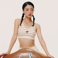 内外 橙标 迪士尼合作 女士无缝带胸垫吊带背心