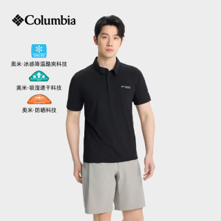 Columbia 2026春夏新品男子户外钛金防晒冰感降温速干短袖T恤POLO衫