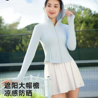 KAZUKOIN 帽檐修身防晒衣女夏冰丝透气防紫外线户外防晒服外套