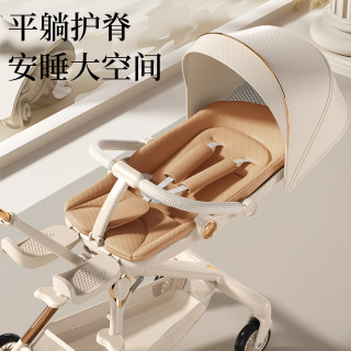 贝迪森婴儿溜娃神器高景观手推车轻便一键折叠可坐躺双向可拖行车