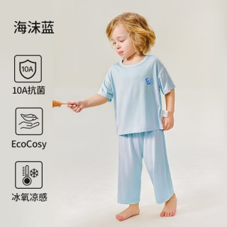 移动端：ELLE BABY ELLEbaby优可丝宝宝睡衣夏儿童女童家居服2026新款男童短袖空调服