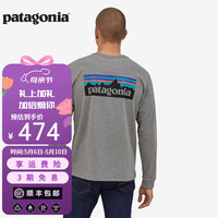 Patagonia 男士混纺棉轻便logo潮流圆领长袖T恤卫衣L/S P-6 Logo 38518 GLH M