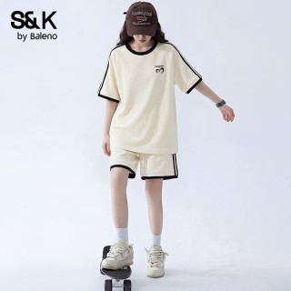 班尼路 S&K运动套装女夏 浅杏#简约爱心K