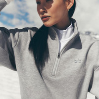 ALO Accolade 1/4 Zip Pullover - Winter Ivy