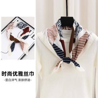 宝娜斯 2025棉麻手感腰果花磨毛高级感方巾女百搭装饰领巾丝巾多样戴