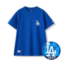 NEW ERA 夏季MLB水绘系列NY/LA印花圆领短袖T恤男女潮