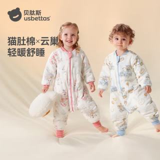 贝肽斯 睡袋婴儿 造梦秘境猫肚棉 S码