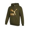 PUMA 时尚印花大LOGO 男款棉质连帽长袖针织套头衫运动卫衣 Classics