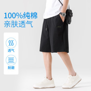 班尼路 夏季亲肤柔软吸湿排汗潮牌百搭重磅100%棉短裤