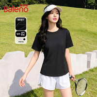 Baleno/班尼路 圆领拼接短袖T恤速干短裤套装 女 S