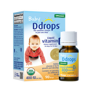 Ddrops 滴卓思  新生婴幼儿童营养维生素D3滴剂vd3  初生0-1岁 2.5ml 400IU 