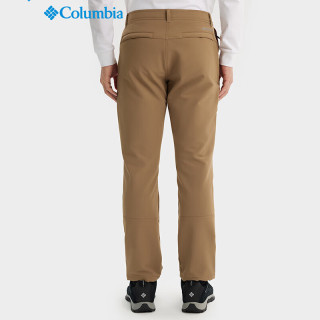 Columbia 加绒长裤男款秋冬季运动户外舒适保暖休闲裤拒水拒水徒步 棕色/257
