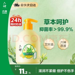 国家补贴、有券的上：六神 艾叶抑菌洗手液 500ml 滋润型