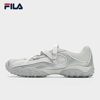 FILA 芭蕾凉鞋女2025夏季玛丽珍凉拖鞋子休闲鞋运动鞋 太空银/白玛瑙灰-SW 37.5