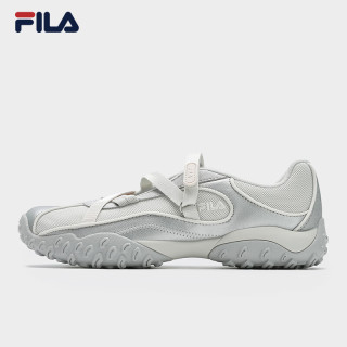 FILA 芭蕾凉鞋女2025夏季玛丽珍凉拖鞋子休闲鞋运动鞋 太空银/白玛瑙灰-SW 37.5