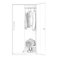 NG/奈高 更衣柜 长50cm;宽90cm;高185cm 二门更衣柜 2层