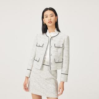 LILY 夏季洋气复古别致撞色织带A字半身裙