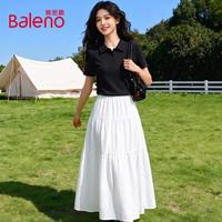 Baleno/班尼路 珠地POLO短袖T恤+蛋糕长裙套装 女 L