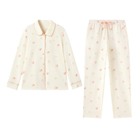  Purcotton/全棉时代 抗菌 女士家居服套装 【女款7A抗菌】米底奶油草莓 L
