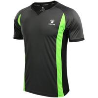 KELME/卡尔美 篮球裁判服运动短袖速干透气T恤 深灰/荧光绿 L