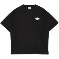 JACK&JONES/杰克琼斯 男装短袖T恤 棉质凉感 圆领熊猫印花 黑色 XS